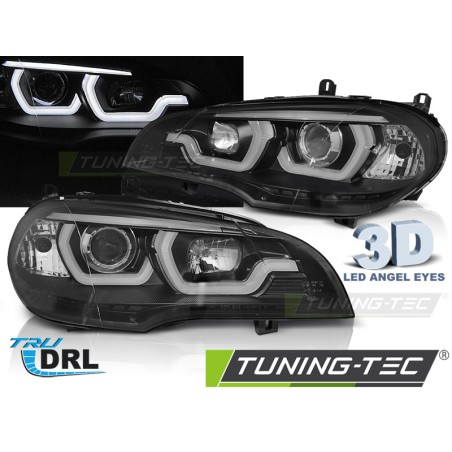 PHARES TUBE LIGHT DRL NOIR compatible BMW X5 E70 07-13