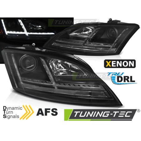 Phares Xénon LED DRL Noir Séquentiel pour AUDI TT 06-10 8J avec AFS