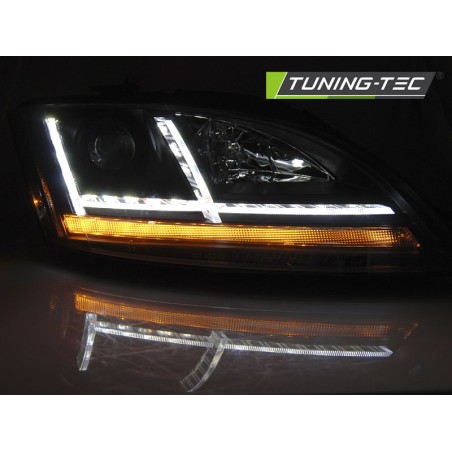 Phares Xénon LED DRL Noir Séquentiel pour AUDI TT 06-10 8J avec AFS