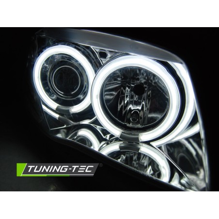 Phares Angel Eyes CCFL Chrome pour BMW Série 1 E87/E81/82/88 04-11