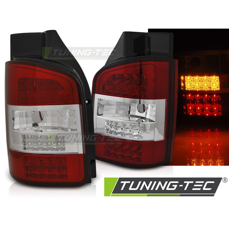 Feux arrière LED rouge blanc pour VW T5 10-15 Transporter Feux arrière LED rouge blanc pour VW T5 10-15 Transporter