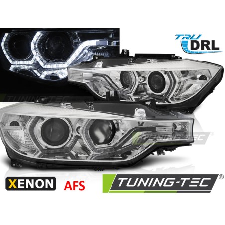 Phares Xénon Angel Eyes LED DRL Chrome AFS pour BMW F30/F31 10.11 - 05.15 Phares Xénon Angel Eyes LED DRL Chrome AFS pour BMW F30/F31 10.11 - 05.15