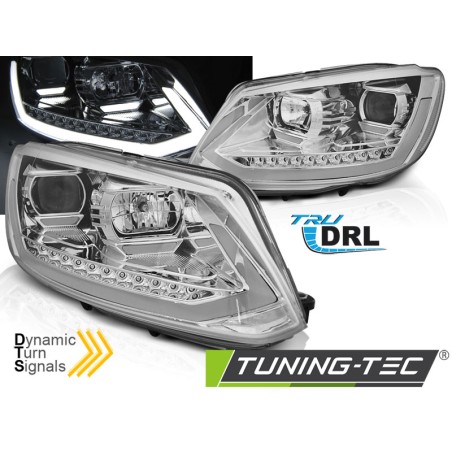 Phares TUBE LIGHT DRL chrome séquentiel pour VW Touran II 08.10-15