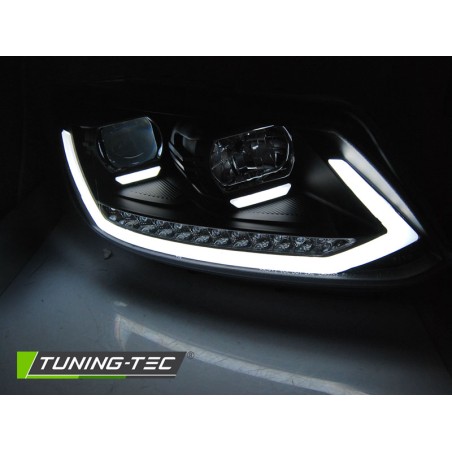 Phares TUBE LIGHT DRL noir séquentiel pour VW Touran II 08.10-15