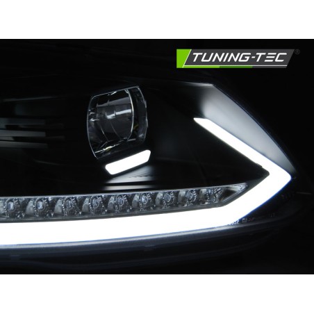 Phares TUBE LIGHT DRL noir séquentiel pour VW Touran II 08.10-15