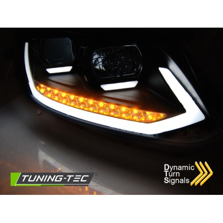 Phares TUBE LIGHT DRL noir séquentiel pour VW Touran II 08.10-15