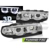 Phares Angel Eyes LED 3D Chrome pour BMW E38 94-01 Phares Angel Eyes LED 3D Chrome pour BMW E38 94-01