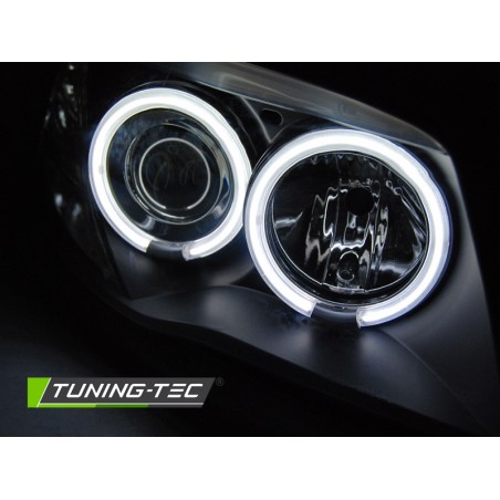 Phares ANGEL EYES CCFL noirs compatibles BMW Série 1 E87/E81/82/88 04-11