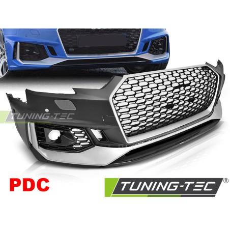 Pare-chocs avant sport argent noir PDC compatible AUDI A4 B9 08.15-19 Pare-chocs avant sport argent noir PDC compatible AUDI A4 B9 08.15-19
