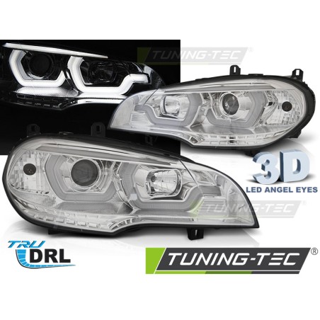 Phares TUBE LIGHT DRL chrome pour BMW X5 E70 07-13