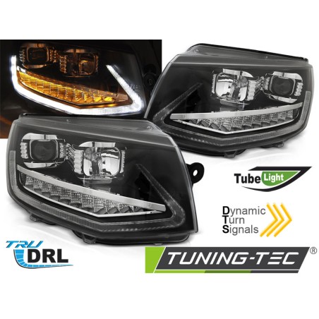 Phares TUBE LIGHT DRL noir séquentiel pour VW T6 15-19