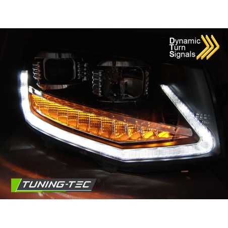 Phares TUBE LIGHT DRL noir séquentiel pour VW T6 15-19