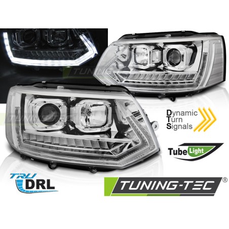 PHARES TUBE LIGHT DRL CHROME SÉQUENTIEL pour VW T5 2010-2015