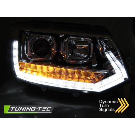 PHARES TUBE LIGHT DRL CHROME SÉQUENTIEL pour VW T5 2010-2015