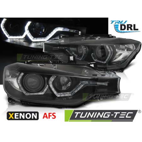 Phares Xénon Angel Eyes LED DRL Noir AFS compatible BMW F30/F31 10.11 - 05.15