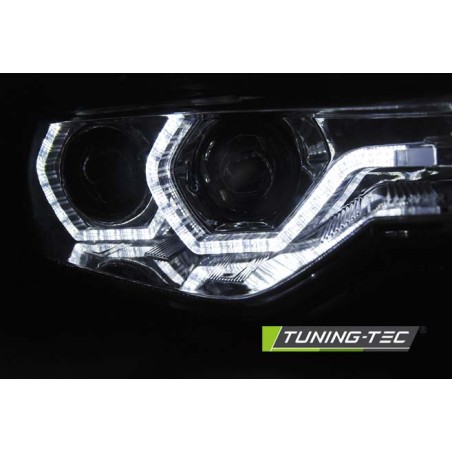 Phares Xénon Angel Eyes LED DRL Chrome pour BMW F30/F31 10.11 - 05.15