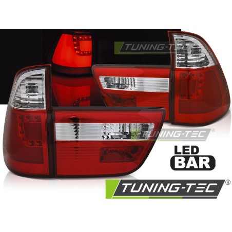 Feux arrière LED BAR rouges et blancs pour BMW X5 E53 09.99-10.03