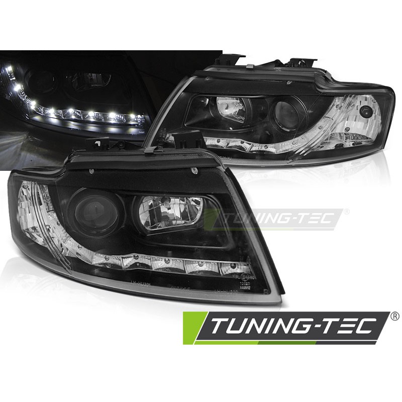 Phares Daylight Noir pour AUDI A4 B6 Cabriolet 02-06 Phares Daylight Noir pour AUDI A4 B6 Cabriolet 02-06