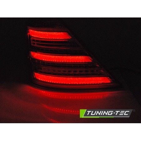 Feux arrière LED rouge fumé séquentiel look W222 pour Mercedes W221 S-Klasse 05-09