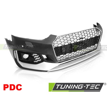 Pare-chocs avant sport chrome argent PDC compatible AUDI A5 16-19 Pare-chocs avant sport chrome argent PDC compatible AUDI A5 16-19