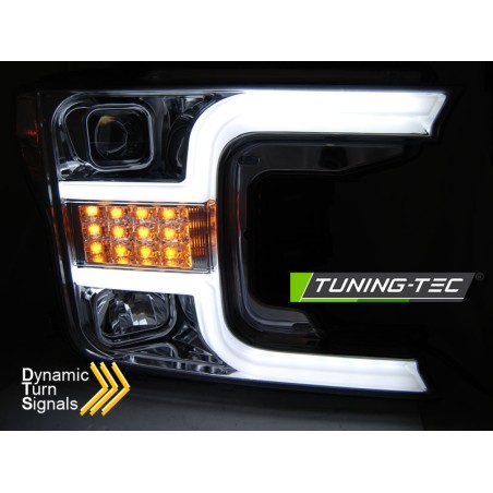 PHARES TUBE LIGHT CHROME pour FORD F150 MK13 17-20