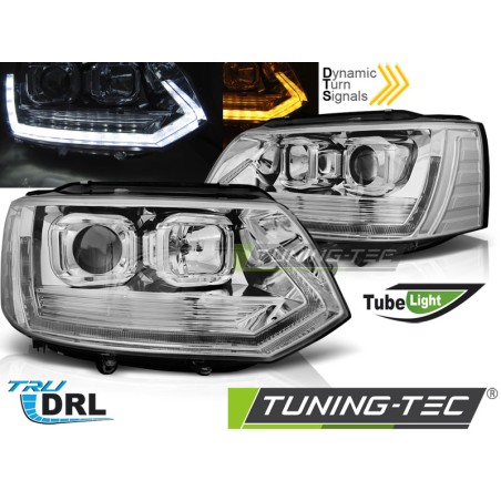 Phares TUBE LIGHT T6 LOOK Chrome pour VW T5 2010-2015