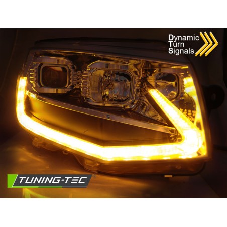 Phares TUBE LIGHT chromés DRL séquentiels pour VW T6 15-19
