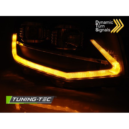 PHARES TUBE LIGHT NOIR DRL SÉQUENTIEL pour VW T6 15-19