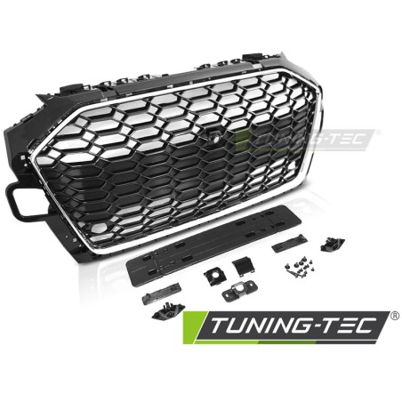 Grille Sport Chrome Noir PDC pour AUDI A4 B9 20- Grille Sport Chrome Noir PDC pour AUDI A4 B9 20-