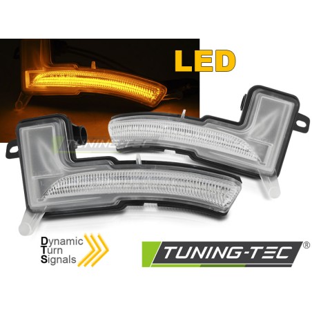 Clignotant latéral séquentiel dans le rétroviseur LED blanc pour Renault Clio IV 16-19