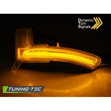 Clignotant latéral séquentiel dans le rétroviseur LED blanc pour Renault Clio IV 16-19