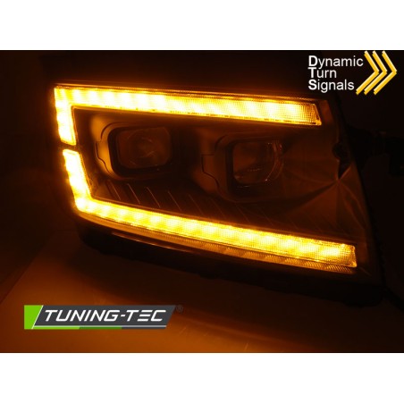 Phares TUBE LIGHT noir DRL séquentiel pour VW Crafter II 2017-