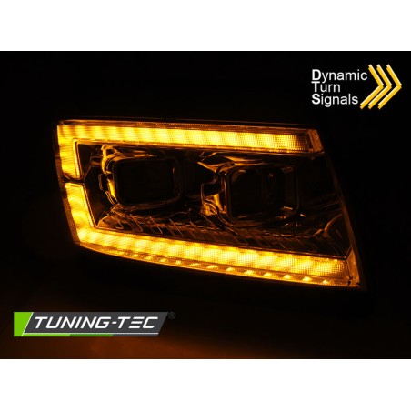 Phares TUBE LIGHT chrome DRL séquentiel pour VW Crafter II 2017-