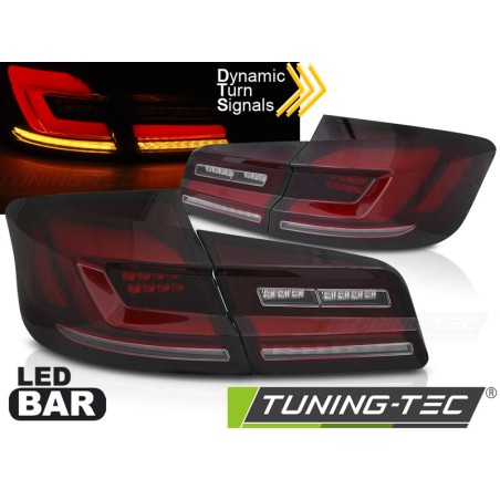 Feux arrière séquentiels LED BAR rouge fumé pour BMW F10 10-16