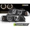 Phares Xénon Angel Eyes Noirs compatibles BMW E39 LCI 00-03 Phares Xénon Angel Eyes Noirs compatibles BMW E39 LCI 00-03