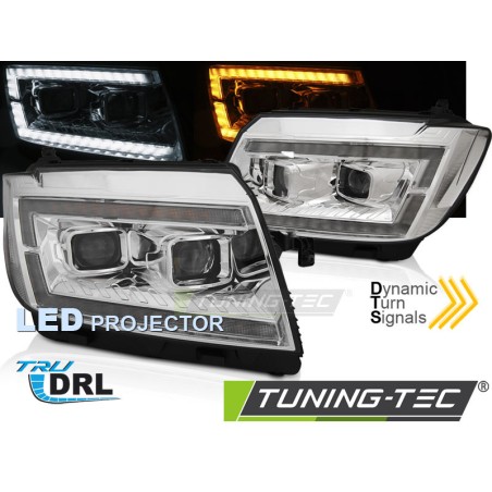 Phares LED TUBE LIGHT Chrome DRL Séquentiel pour VW Crafter II 2017- Phares LED TUBE LIGHT Chrome DRL Séquentiel pour VW Crafter II 2017-
