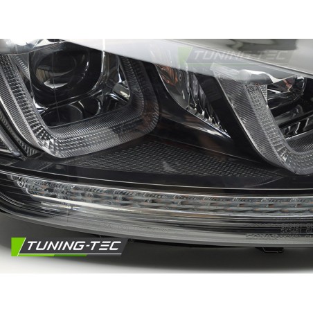 Phares séquentiels noirs avec ligne noire pour VW Golf 7 13-17 Phares séquentiels noirs avec ligne noire pour VW Golf 7 13-17