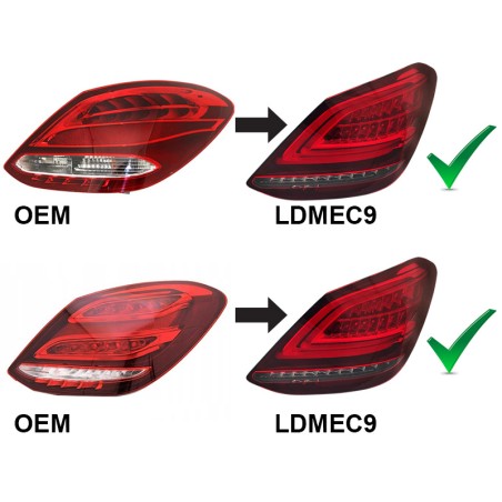 Feux arrière à LED rouge blanc séquentiel pour MERCEDES C-CLASS W205 14-18