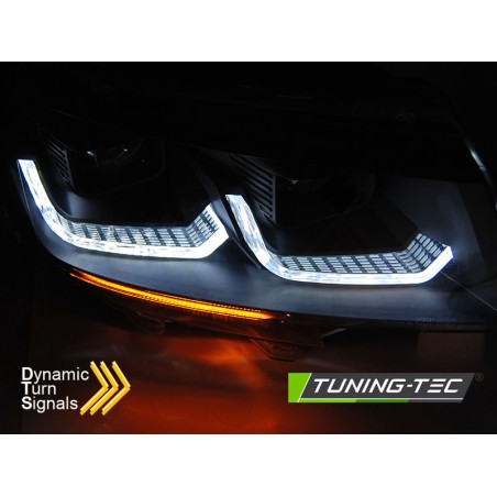 Phares T6.1 VW TubeLight Noir DRL Clignotants Séquentiel