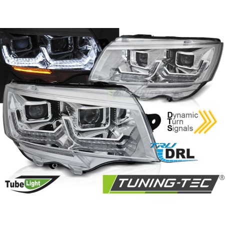 Phares tube light chrome DRL séquentiel pour VW T6.1 20-