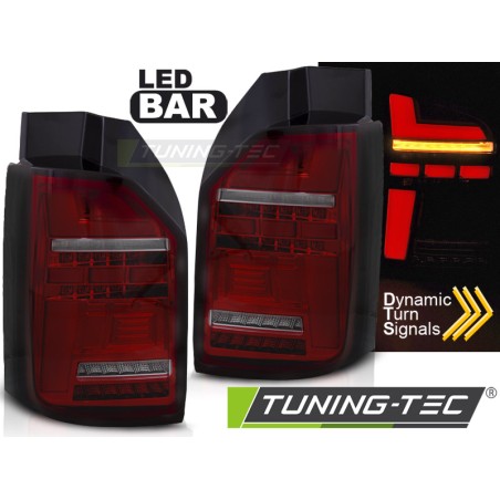 Feux arrière LED BAR rouge fumé séquentiel pour VW T6, T6.1 15-21 OEM LED Feux arrière LED BAR rouge fumé séquentiel pour VW T6, T6.1 15-21 OEM LED