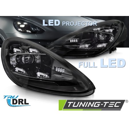 PHARES LED DRL NOIRS pour PORSCHE CAYENNE 10-15