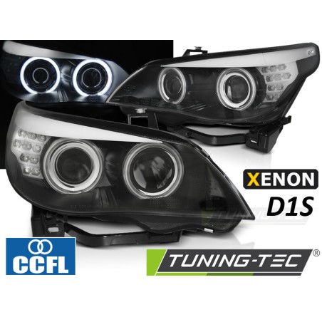 Phares Xénon D1S CCFL Angel Eyes Noir Indicateur LED pour BMW E60/E61 05-07 Phares Xénon D1S CCFL Angel Eyes Noir Indicateur LED pour BMW E60/E61 05-07