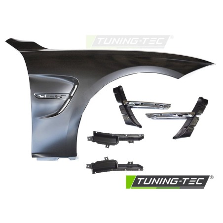 Ailes style sport avec évent latéral chromé pour BMW F32 F33 F36 13-19 Ailes style sport avec évent latéral chromé pour BMW F32 F33 F36 13-19
