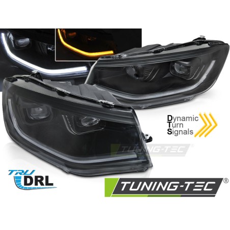 Phares avant LED TUBE LIGHT noir DRL séquentiel pour VW Caddy 20- Phares avant LED TUBE LIGHT noir DRL séquentiel pour VW Caddy 20-