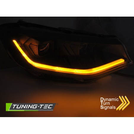 Phares avant LED TUBE LIGHT noir DRL séquentiel pour VW Caddy 20- Phares avant LED TUBE LIGHT noir DRL séquentiel pour VW Caddy 20-