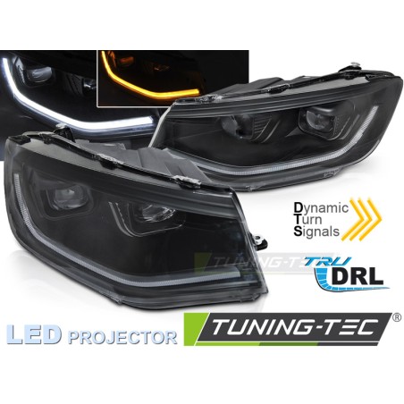 Phares avant LED TUBE LIGHT noir DRL séquentiel pour VW Caddy 20- Phares avant LED TUBE LIGHT noir DRL séquentiel pour VW Caddy 20-