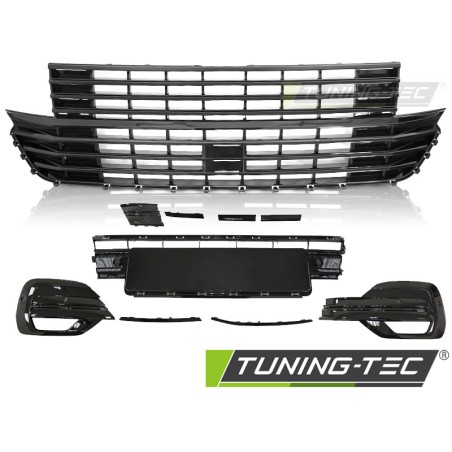 Grille avec élément de pare-chocs noir brillant compatible VW T6.1 20- Grille avec élément de pare-chocs noir brillant compatible VW T6.1 20-