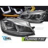 Phares séquentiels noirs avec ligne chromée pour VW Golf 7 13-17 Phares séquentiels noirs avec ligne chromée pour VW Golf 7 13-17