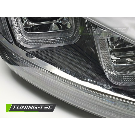 Phares séquentiels noirs avec ligne chromée pour VW Golf 7 13-17 Phares séquentiels noirs avec ligne chromée pour VW Golf 7 13-17
